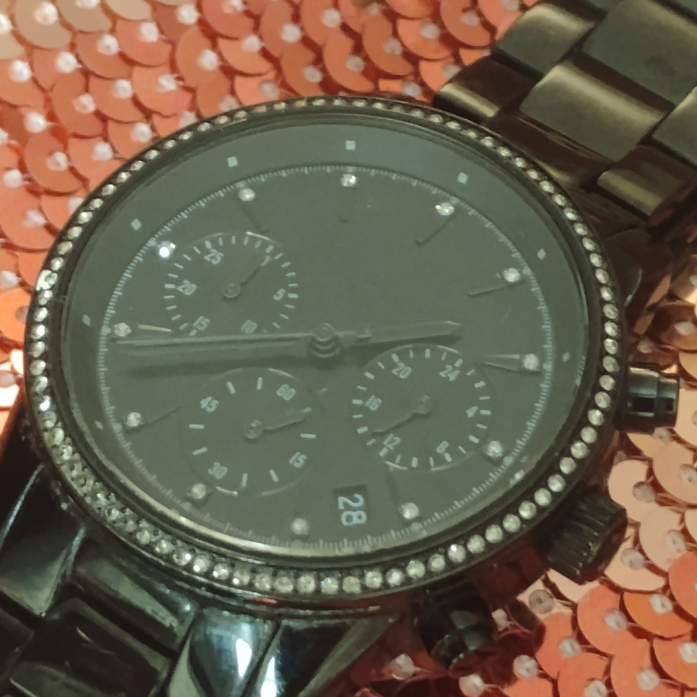 Michael Kors Black Stainless Steel Ladies Watch